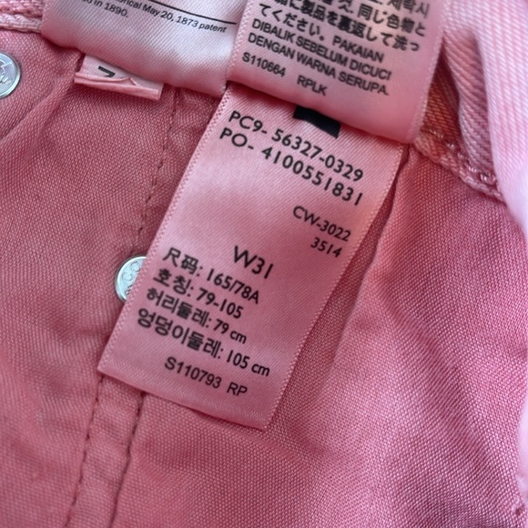 Levi’s 501 Original Denim Shorts Pink. Size 31 / 12 - Picture 12 of 16